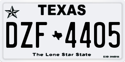TX license plate DZF4405
