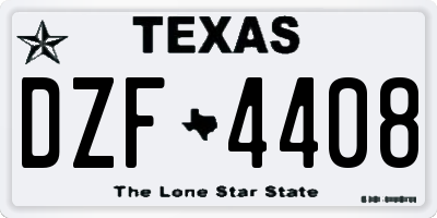 TX license plate DZF4408