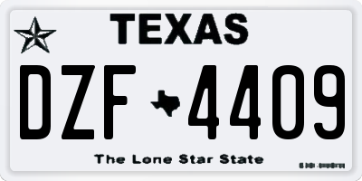 TX license plate DZF4409