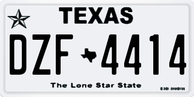 TX license plate DZF4414