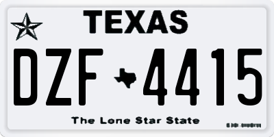 TX license plate DZF4415