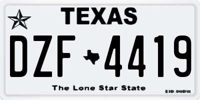 TX license plate DZF4419
