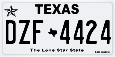 TX license plate DZF4424