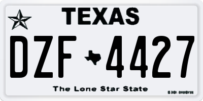 TX license plate DZF4427