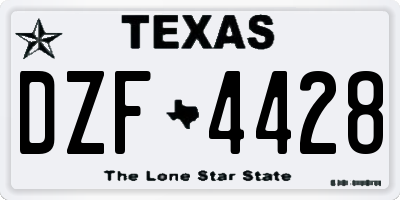 TX license plate DZF4428