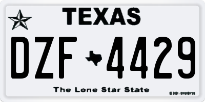 TX license plate DZF4429