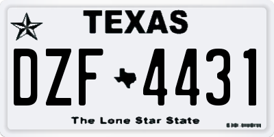 TX license plate DZF4431