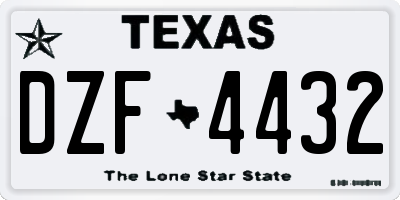 TX license plate DZF4432