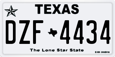 TX license plate DZF4434