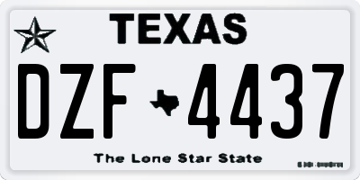 TX license plate DZF4437
