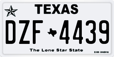 TX license plate DZF4439