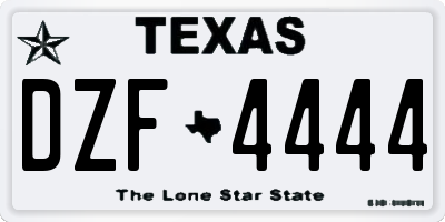 TX license plate DZF4444