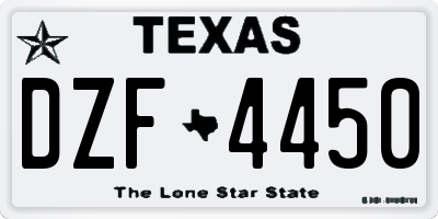TX license plate DZF4450