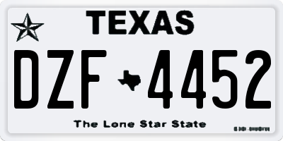 TX license plate DZF4452