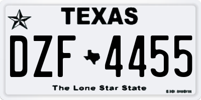 TX license plate DZF4455
