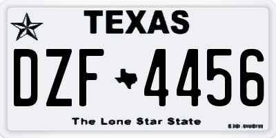 TX license plate DZF4456