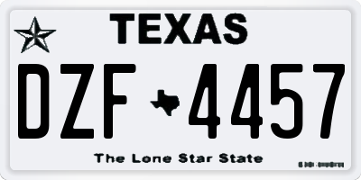 TX license plate DZF4457