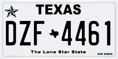 TX license plate DZF4461
