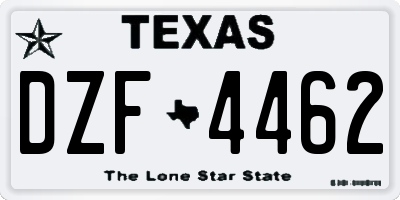 TX license plate DZF4462