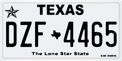 TX license plate DZF4465