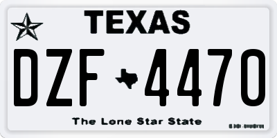 TX license plate DZF4470
