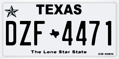 TX license plate DZF4471