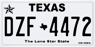 TX license plate DZF4472
