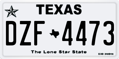 TX license plate DZF4473