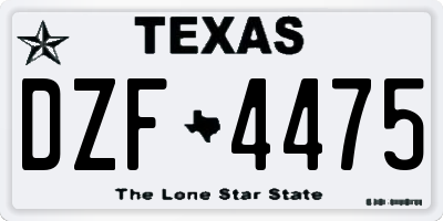 TX license plate DZF4475