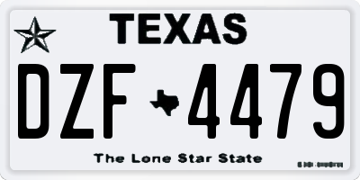 TX license plate DZF4479