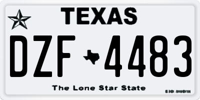 TX license plate DZF4483