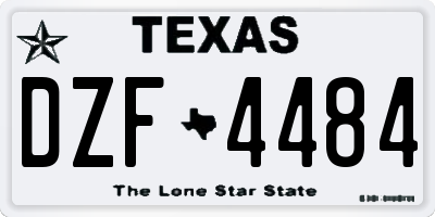 TX license plate DZF4484