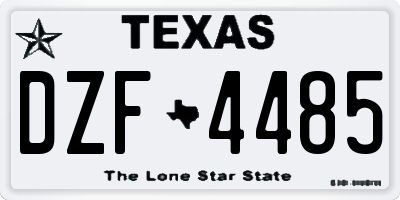 TX license plate DZF4485