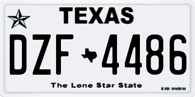 TX license plate DZF4486