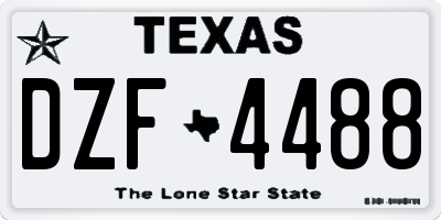 TX license plate DZF4488