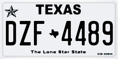 TX license plate DZF4489