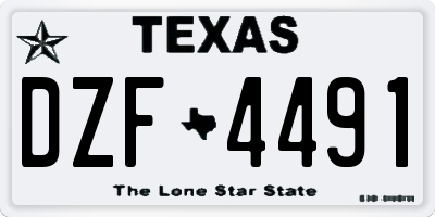 TX license plate DZF4491