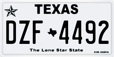 TX license plate DZF4492