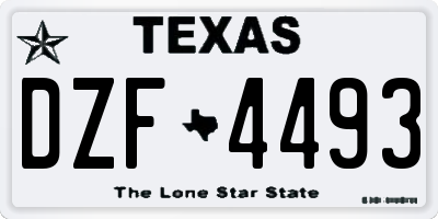 TX license plate DZF4493