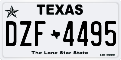 TX license plate DZF4495