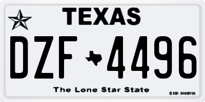 TX license plate DZF4496