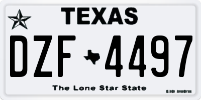TX license plate DZF4497