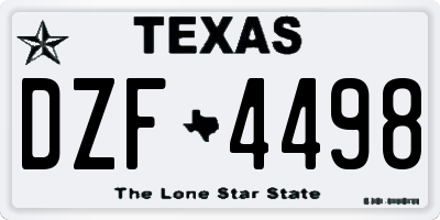 TX license plate DZF4498