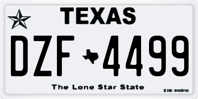 TX license plate DZF4499