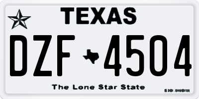TX license plate DZF4504