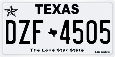 TX license plate DZF4505