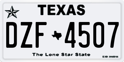 TX license plate DZF4507