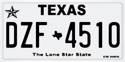 TX license plate DZF4510