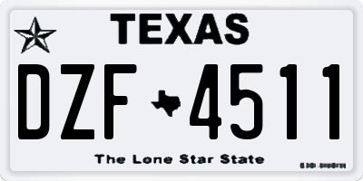 TX license plate DZF4511