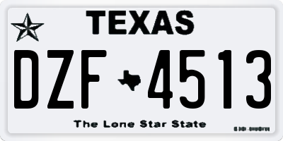 TX license plate DZF4513
